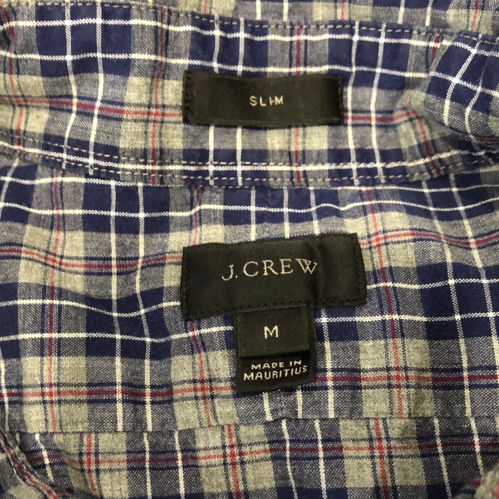 J. Crew plaid shirt long sleeve medium slim - Picture 2 of 3